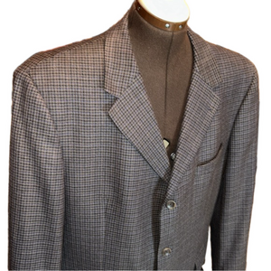 FENZIA Men’s Vintage Houndstooth Wool Blazer/Sport Jacket, Size 44R